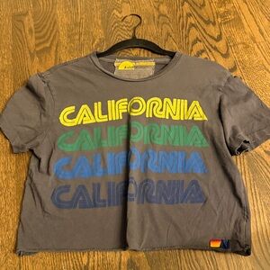 Aviator Nation cropped California collection T-shirt, retro size S